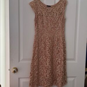 Elegant Lace Dress in Peach